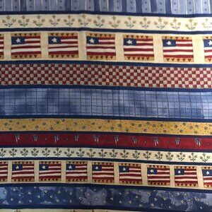 Quilt Cotton Fabric Material - Just shy 2 yards Prim Patriotic Stripe 574